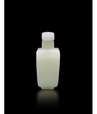 A Chinese White Jade Square Snuff Bottle Qing Dynasty