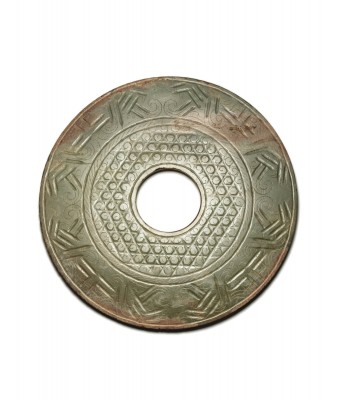 A Chinese Celadon Jade Bi Han Dynasty BC202-AD220