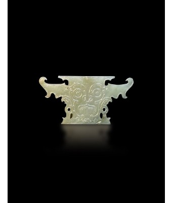 A Chinese Jade Figures Pendant Shijiahe Culture