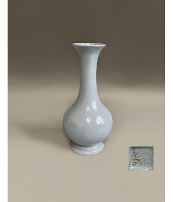 A Chinese Yixing Blue Glazed Clay Vase