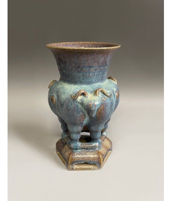A Chinese Yixing Jun Glazed Clay Zun Qing Qianlong