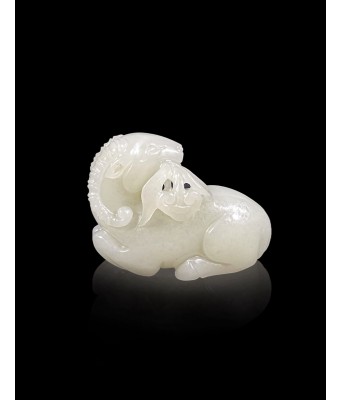 A Chinese White Jade Sheep Qing Dynasty 1644-1912