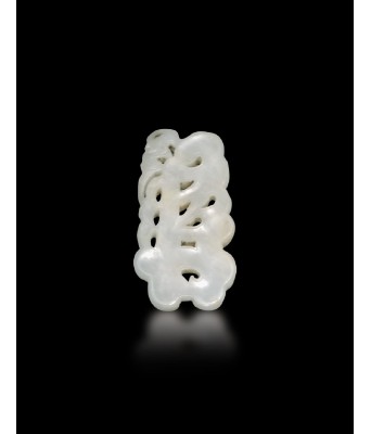 A Chinese white Jade Fushou Pendant Qing Dynasty 1644-1912