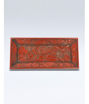 A Chinese Cinnabar Lacquer Phoenix Plate Yuan Ming Dynasty