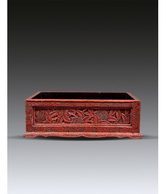 A Chinese Cinnabar Lacquer Lychee Box Late Ming Early Qing