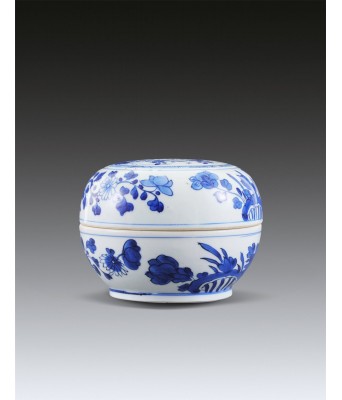 Pair of Blue and White Flower Box Qing Kangxi Period 1661-1722