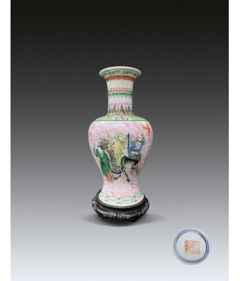 A Chinese Famille verte Eight Immortals Vase Qing Dynasty 1644-1912
