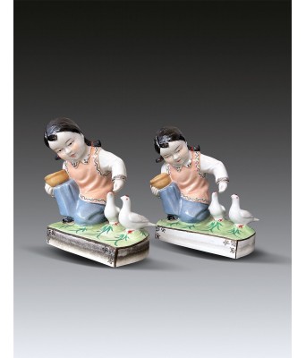 Pair of Chinese Porcelain Figures Wenge Period
