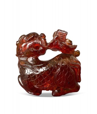 A Chinese Amber Kirin Qing Qianlong Period 1736-1796