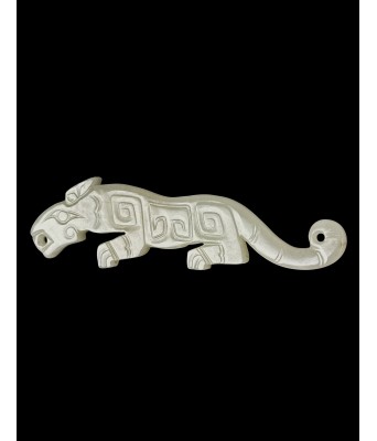 A Chinese White Jade Tiger Shaped Pendant Western Zhou Dynasty BC1046-BC771