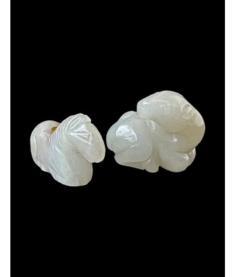 A Chinese White Jade Horse and Camel Pendant Early Qing Dynasty