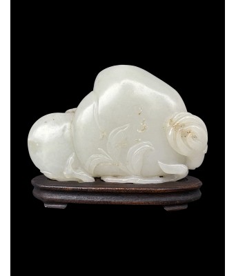 A Chinese White Jade Fulushou Mid Qing Dynasty