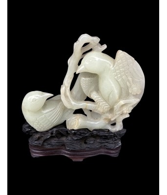 A Chinese White Jade Bird Qing Qianlong Period 1736-1796