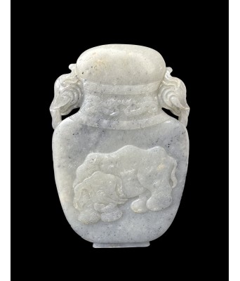 A Chinese White Jade Ink Pad Qing Qianlong Period 1736-1796