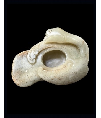A Chinese White Jade Bird Waterpot Mid Qing Dynasty