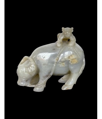 A Chinese Qing Bai Jade Figure Ming Dynasty 1368-1644