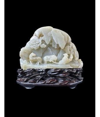 A Chinese White Jade Carved Mountain Ming Dynasty 1368-1644