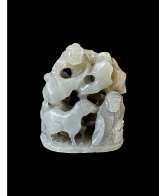 A Chinese White Jade Figure Censor Top Liao Jin Dynasty