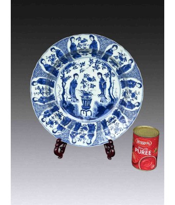 A Chinese Blue and White Figure Plate Kangxi Period 1654-1722