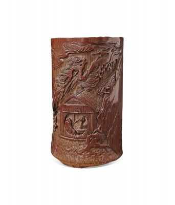 A Chinese Bamboo Brushpot Qing Qianlong Period 1736-1796