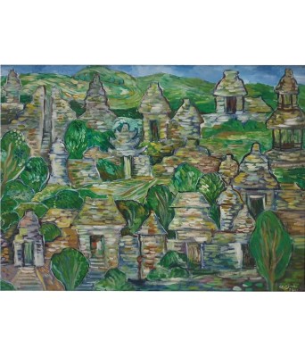 Arie Smit木板油画庙宇
