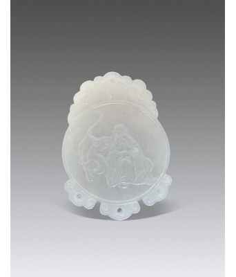 清乾隆白玉伏虎罗汉玉牌 1735-1796