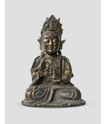 明代铜漆金观音座像 1368-1644