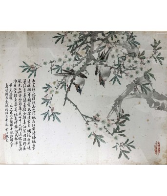 雪汀花鸟镜框