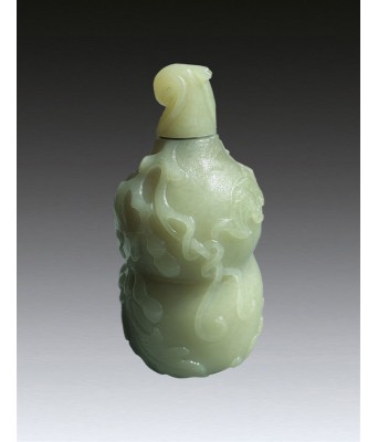 清和田白玉福寿万代葫芦烟仓壶 1644-1912