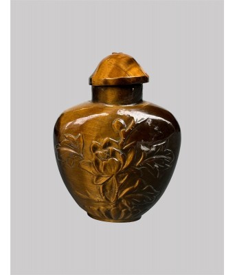 清宝石料虎眼花卉鼻烟壶 1644-1912