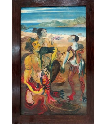 Hendra Gunawan 油画卖鱼