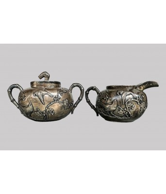 清喜鹊登梅银器二件 1644-1912