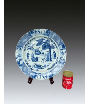 清康熙青花吹拉弹唱大盘 1662-1722