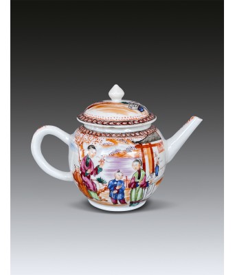 清乾隆粉彩三娘教子茶壶 1736-1796