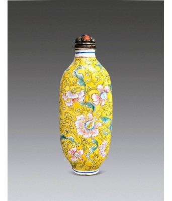 清铜胎画珐琅西番莲鼻烟壶 1644-1912