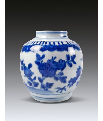 明万历青花花鸟罐