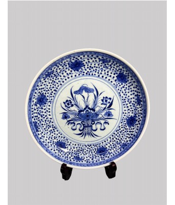 清乾隆青花花卉纹盘 1736-1796