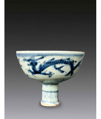 明代青花龙纹高足碗 1368-1644