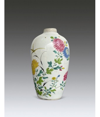 清雍正粉彩花卉纹冬瓜罐 1723-1735