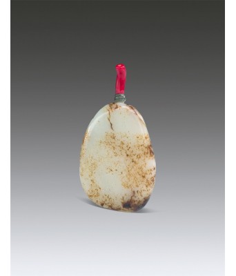 A Chinese Hetian White Jade Snuff Bottle