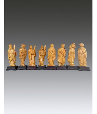 Set of Box Wood Eight Immortals 1960S