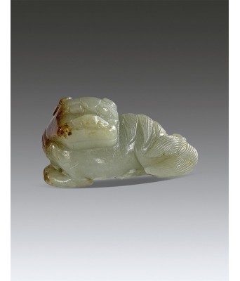 A Chinese Hetian Jade Lion Qing Kangxi Period 1662-1722