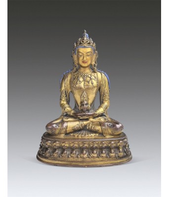 A Chinese Bronze Buddha Mid Qing Dynasty