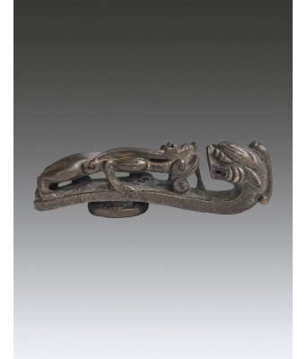 A Chinese Bronze Dragon Hook 18 Century