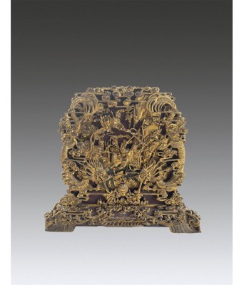 A Wooden Gilt Figure Screen Qing Dynasty 1644-1912