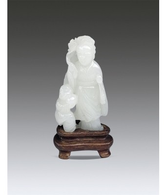 A Chinese White Jade Figure Qing Dynasty 1644-1912