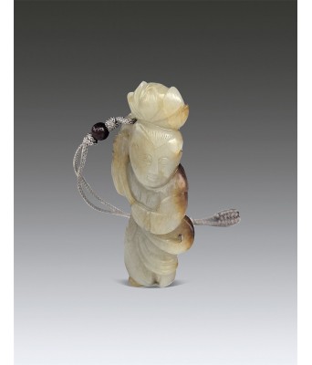A Chinese Hetian White Jade Figure Ming Dynasty 1368-1644