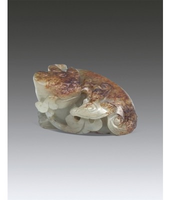 A Chinese Hetian White Jade Beast Ming Dyansty 1368-1644