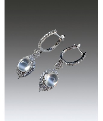 Pair of Ice Jadeite Platinum Ear Ring