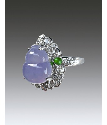 Ice Jadeite Violet Platinum Ear ring